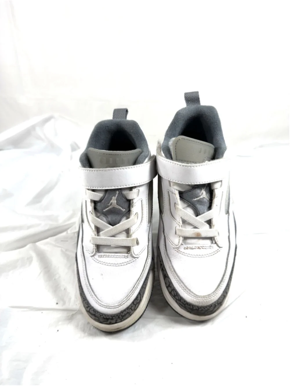 Jordan Spizike Low TD Little Kids Shoes White Grey Cement FQ3952-102 Size 2Y